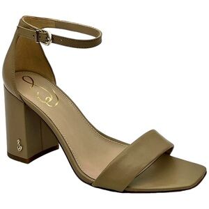 Sam Edelman Daniella Block Heel Sandal Tan 9 formal nudist open toe strap
